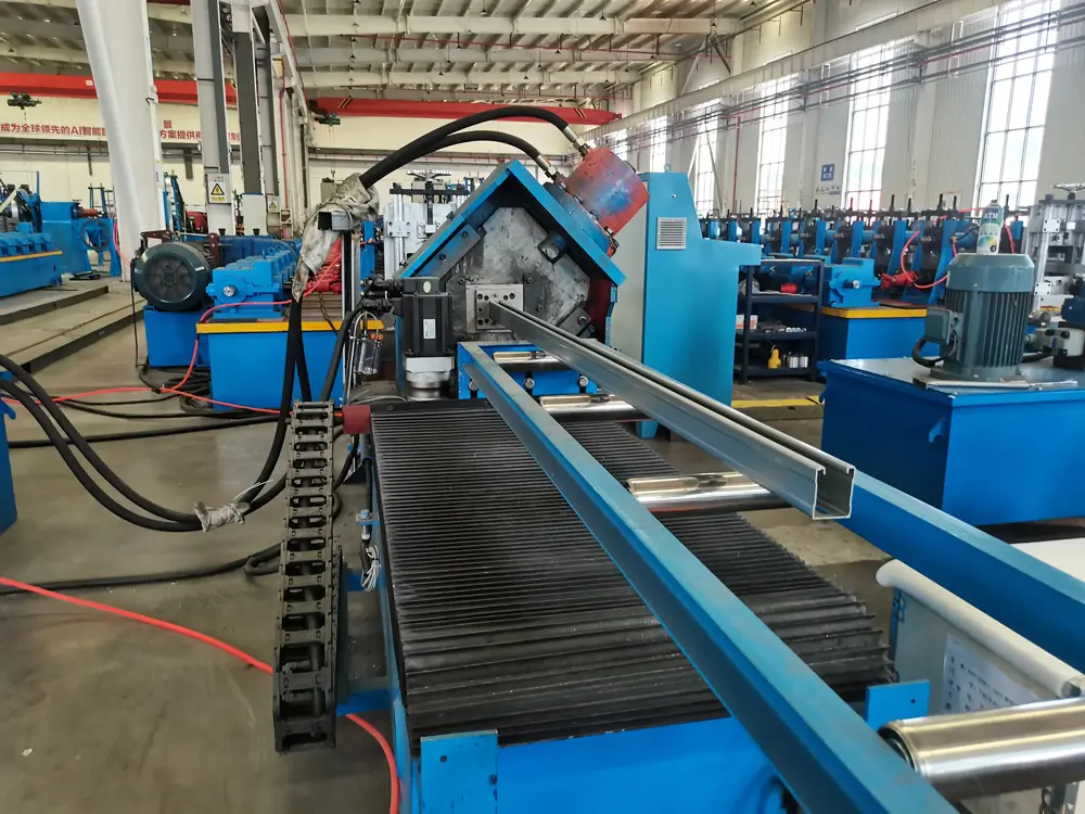 Solar strut channel roll forming machine cutting part